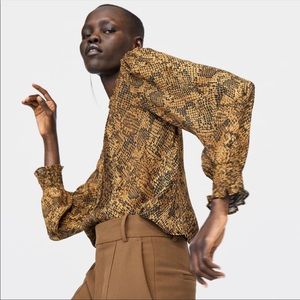 Zara Animal Print Blouse